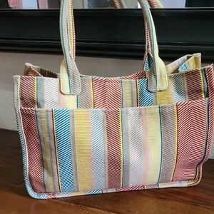 Vince Camuto Alula Striped Tote Bag